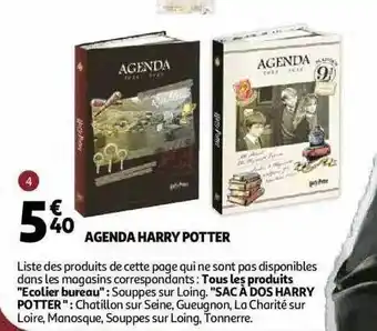 Auchan Agenda harry potter offre