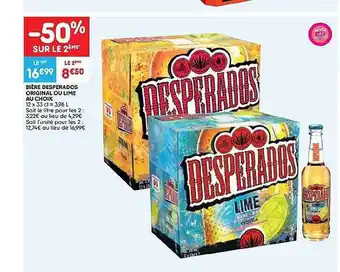 Leader Price Bière desperados original ou lime au choix offre