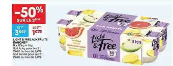 Leader Price Light & free aux fruits danone offre