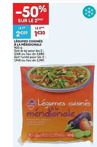 Légumes cuisinés à la méridionale 900g