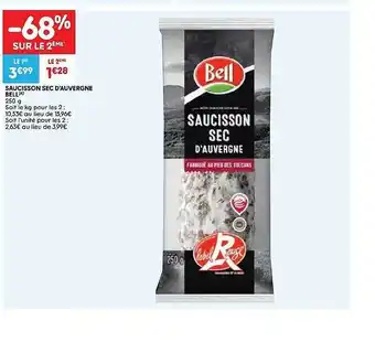 Leader Price Saucisson sec d'auvergne bell 250g offre