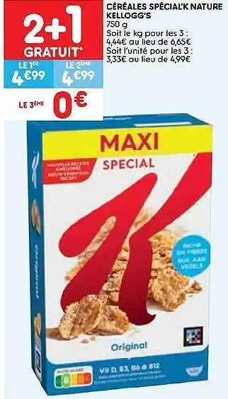 Leader Price Céréales special'k nature kellogg's 750g offre