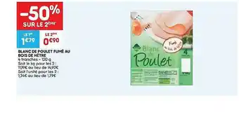 Leader Price Blanc de poulet fumé au bois de hêtre offre
