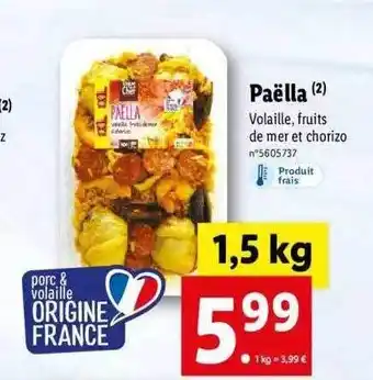 Lidl Paëlla toque du chef offre