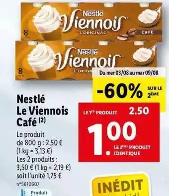 Lidl Nestlé le viennois café offre