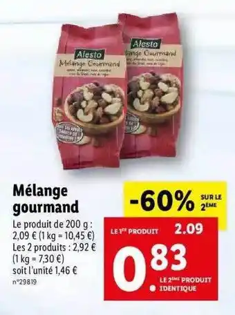 Lidl Mélange gourmand alesto offre