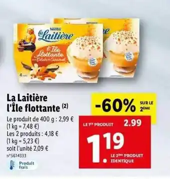 Lidl La laitière l'île flottante offre