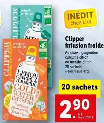 Lidl Clipper infusion froide offre