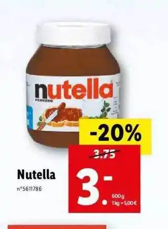 Lidl Nutella offre