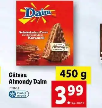 Lidl Gâteau almondy daim offre