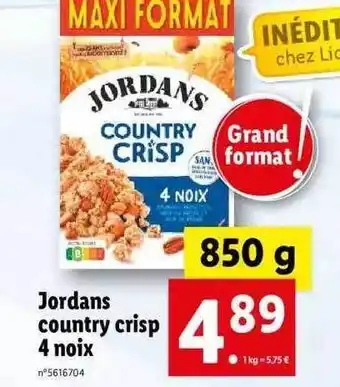 Lidl Jordans country crisp 4 noix offre