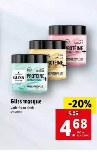 Lidl Gliss masque offre