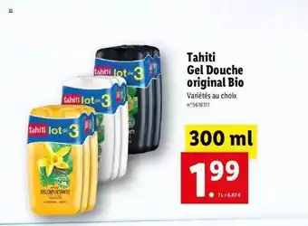Lidl Tahiti gel douche original bio offre
