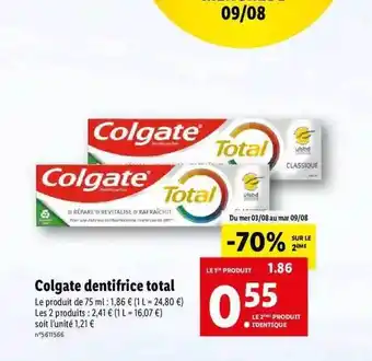 Colgate dentifrice total