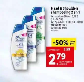 Lidl Head & shoulders shampooing 2 en 1 offre