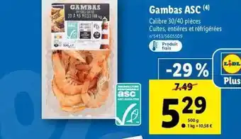 Lidl Gambas asc offre