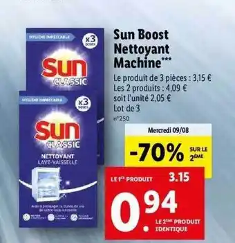 Lidl Sun boost nettoyant machine offre