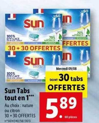Lidl Sun tabs tout en 1 offre