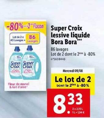 Super croix lessive liquide bora bora
