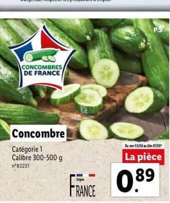 Lidl Concombre offre