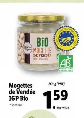 Lidl Mogettes de vendée igp bio offre