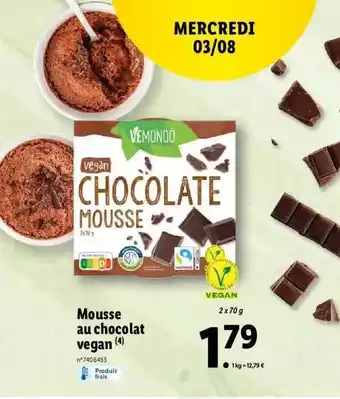 Lidl Mousse au chocolat vegan offre