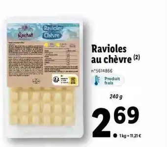 Lidl Ravioles au chèvre offre