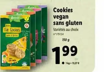 Lidl Cookies vegan sans gluten vemondo offre