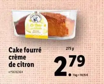 Lidl Cake fourré crème de citron offre