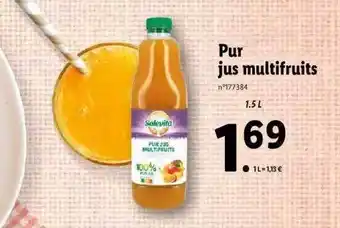 Lidl Pur jus multifruits solevita offre