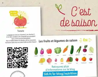 Lidl Les fruits et légumes de saison offre