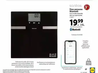 Lidl Pèse-personne bluetooth sanitas offre