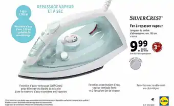 Lidl Rapassage vapeur et à sec silver crest offre