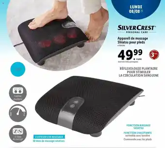 Lidl Appareil de massage shiatsu pour pieds silver crest offre