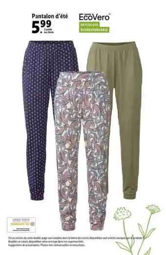 Lidl Pantalon d'été eco vero offre