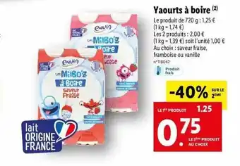 Lidl Yaourts à boire offre