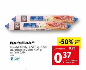 Lidl Pâte feuilletée offre