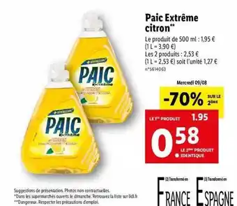 Lidl Paic extrême citron offre