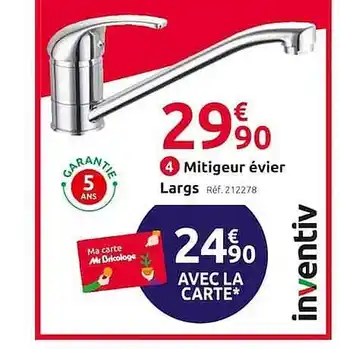 Mr Bricolage Mitigeur évier largs offre