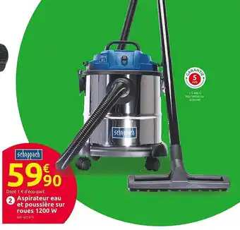 Mr Bricolage Aspirateur eau et poussière sur roues 1200w offre