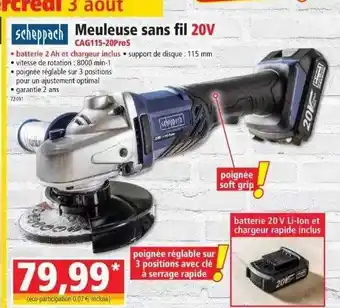 Norma Meuleuse sans fil 20v offre