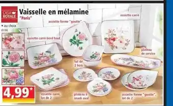Norma Vaisselle en mélamine casa royale offre