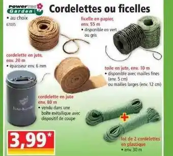 Norma Cordelettes ou ficilles power rec garden offre