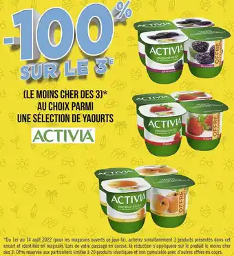 Géant Casino Activia bon plan sur une sélection de yaourts activia offre