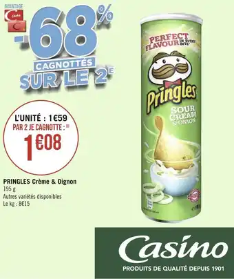 Géant Casino Pringles pringles crème & oignon offre