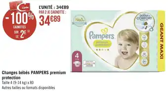 Géant Casino Pampers changes bébés premium protection offre