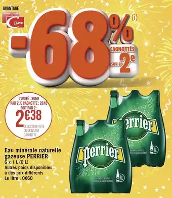 Géant Casino Perrier eau minérale naturelle gazeuse offre