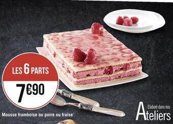 Géant Casino Mousse framboise ou poire ou fraise offre