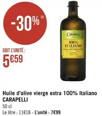 Géant Casino Carapelli huile d’olive vierge extra 100% italiano offre
