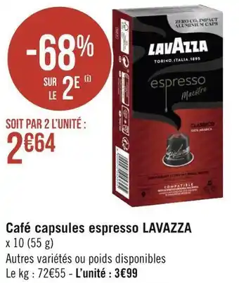 Géant Casino Lavazza café capsules espresso offre